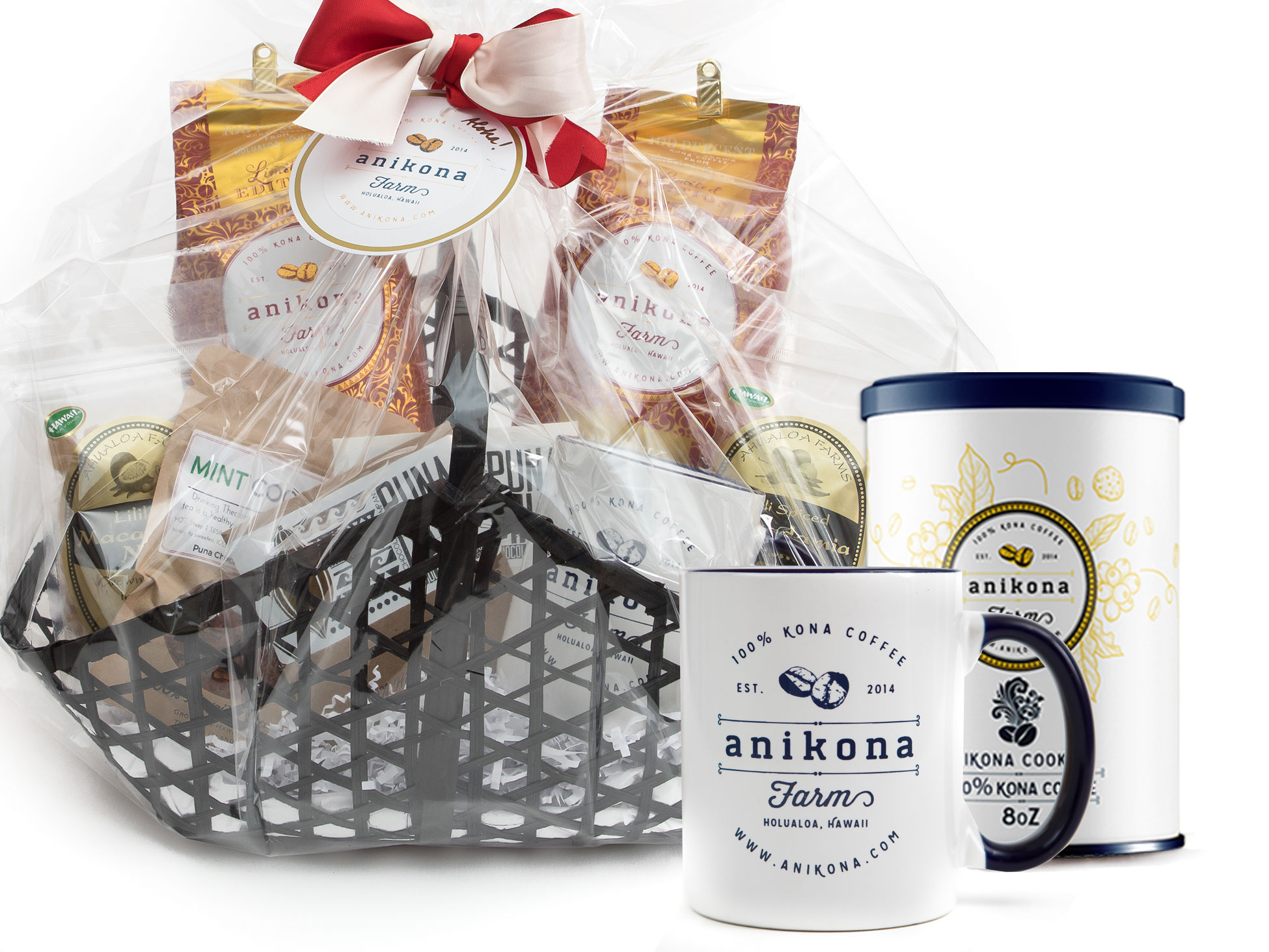 Kona coffee gift baskets sets